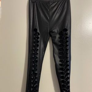 Medium Black Faux Leather Leggings